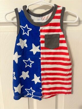 Toddler, Cat & Jack, Red, Blue & White Star & Stripe Tank Top, Holiday, Size 3T